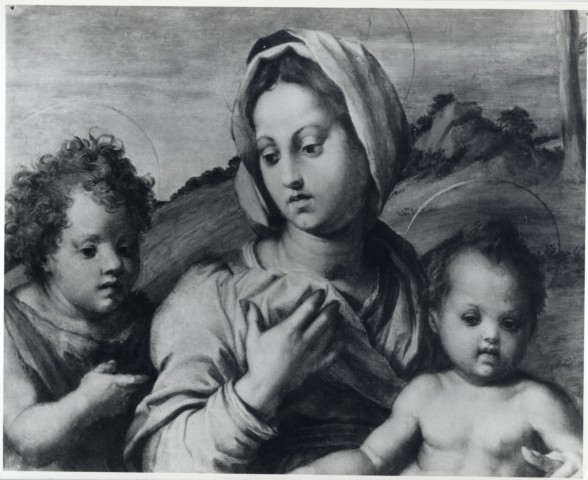 Prudence Cuming Associates — Andrea d'Agnolo (Andrea del Sarto) - sec. XVI - Madonna con Bambino e san Giovannino — particolare